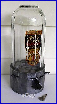 Vintage Betty Barker Atlas Midget Gum Penny 1 Cent Gumball Machine WithKEY 1950's