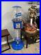 Vintage Blockbuster 25 Cent Blue Spiral Gumball Machine Cleaned with Key