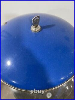 Vintage Blockbuster 25 Cent Blue Spiral Gumball Machine Cleaned with Key