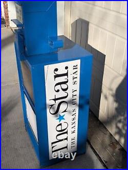 Vintage Blue Full Size Star Newspaper Vending Machine Dispenser Vending Project