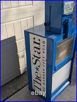 Vintage Blue Full Size Star Newspaper Vending Machine Dispenser Vending Project