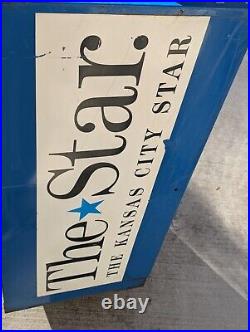 Vintage Blue Full Size Star Newspaper Vending Machine Dispenser Vending Project