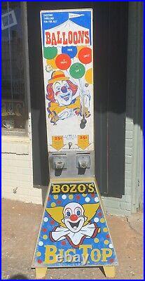 Vintage Bozo The Clown Big Top Balloon Coin Op Vending Machine Operated Carnival