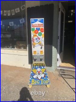 Vintage Bozo The Clown Big Top Balloon Coin Op Vending Machine Operated Carnival