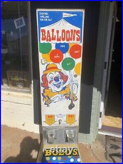 Vintage Bozo The Clown Big Top Balloon Coin Op Vending Machine Operated Carnival