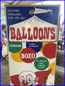 Vintage Bozo The Clown Big Top Balloon Coin Op Vending Machine Vend Rite