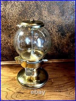 Vintage Brass Plated CAROUSEL 1 cent GUMBALL MACHINE WORKS