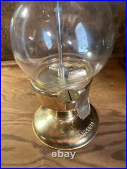Vintage Brass Plated CAROUSEL 1 cent GUMBALL MACHINE WORKS