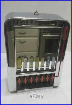 Vintage C1937 Rowe 5 cent Metal Gum & Mint Vending Machine