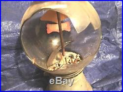 Vintage CAST ALUMINUM GUMBALL MACHINE ANTIQUE Rare Honey Dew (BROKEN Globe)