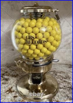 Vintage CBS RECORDS Carousel Brass Bubble Gum Machine