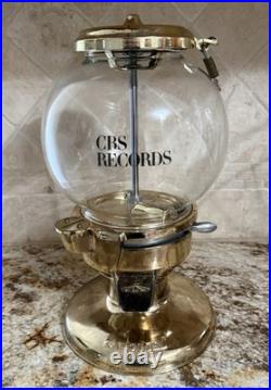 Vintage CBS RECORDS Carousel Brass Bubble Gum Machine