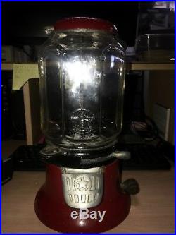 Vintage COLUMBUS One Cent 1 Penny Gumball Porcelain Cast Iron Vending Machine