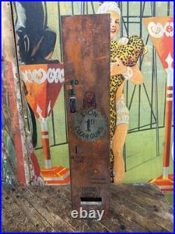 Vintage C. 1910 Lion Clear Gums Penny Operated Vending Machine Sign British Rare