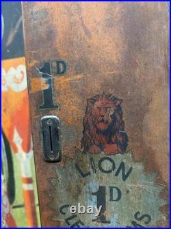 Vintage C. 1910 Lion Clear Gums Penny Operated Vending Machine Sign British Rare