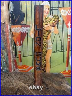 Vintage C. 1910 Lion Clear Gums Penny Operated Vending Machine Sign British Rare