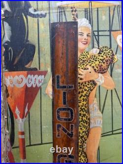 Vintage C. 1910 Lion Clear Gums Penny Operated Vending Machine Sign British Rare