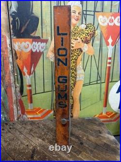 Vintage C. 1910 Lion Clear Gums Penny Operated Vending Machine Sign British Rare