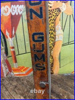 Vintage C. 1910 Lion Clear Gums Penny Operated Vending Machine Sign British Rare