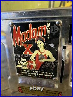 Vintage C. 1950 Coin Operated Madam X Napkin Dispenser Vending Machine Carnival