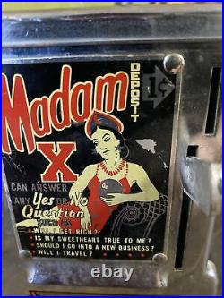 Vintage C. 1950 Coin Operated Madam X Napkin Dispenser Vending Machine Carnival