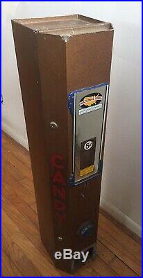 Vintage Candy Bar Machine National King 5¢ Vending Machine With Key