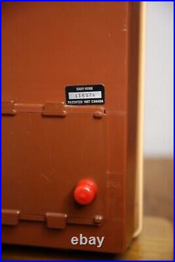 Vintage Candy Gumball vending machine countertop display 25 cent 1987 wood base