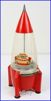 Vintage Carlton Rocket Gumball Machine GREAT CONDITION Missing Key L@@K