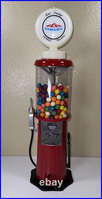 Vintage Carousel Gas Pump Gum Ball Machine Candy Vending Dispenser 21-1/2 Tall