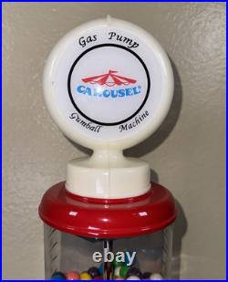 Vintage Carousel Gas Pump Gum Ball Machine Candy Vending Dispenser 21-1/2 Tall