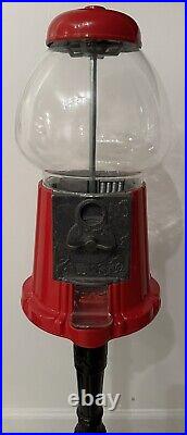 Vintage Carousel Gumball Machine On Metal Stand 37 Tall Coin Operated 1985