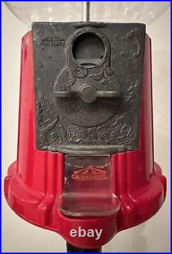 Vintage Carousel Gumball Machine On Metal Stand 37 Tall Coin Operated 1985
