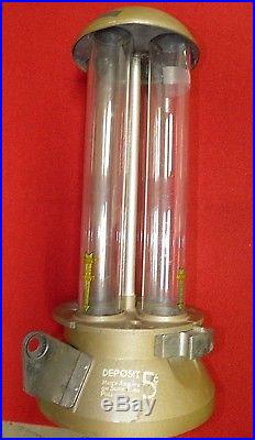 Vintage Cent A Mint Candy Dispenser Machine 5 Cent Glass Tubes Metal Heavy, Rare