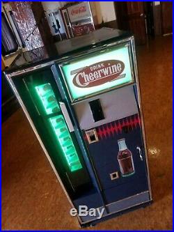 Vintage Cheerwine Coca Cola Coke Drink Bottle Soda Machine Cooler Lighted Sign