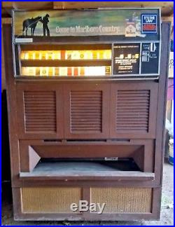 Vintage Cigarette Vending Dispensing Machine with Key Lights Up See Pics GUC