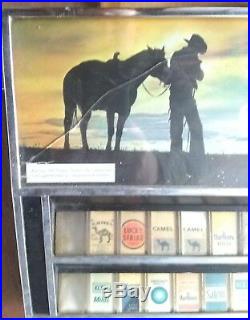 Vintage Cigarette Vending Dispensing Machine with Key Lights Up See Pics GUC