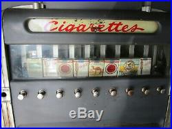 Vintage Cigarette Vending Machine with key & Orig Packs 21 Great for Man Cave