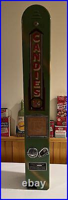 Vintage Circa 1930s Candy Machine 1 Cent Art Deco Burel & King