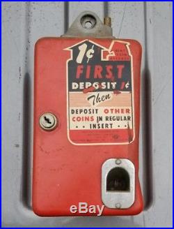 Vintage Coca-Cola One Cent Bottle Deposit Vendo Penny Coke Machine Coin Op Box