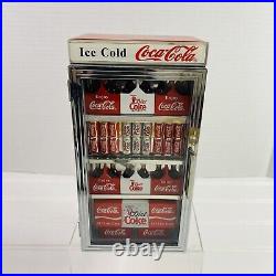 Vintage Coca-Cola Refrigerator Vending Machine Die Cast Musical Bank 1996 Enesco