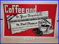 Vintage Coffee And. St. Paul Dispatch and Pioneer Press Vending Machine Insert