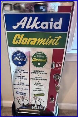 Vintage Coin Op 10 Cent Alkaid Cloramint Vending Machine Dispenser W Key