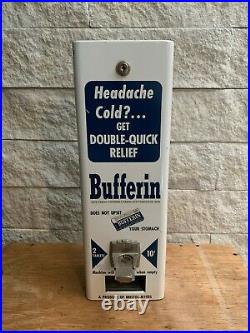 Vintage Coin Op Dispenser Bufferin Aspirin Vending Machine