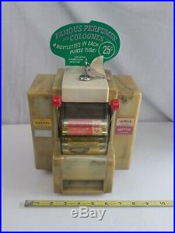 Vintage Coin Op PERFUME Dispenser Napkin holder keys Original vending machine