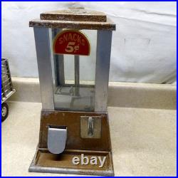 Vintage Coin Op Vending Snacks 5 Cent Machine, Sun, Cast-Glass 14