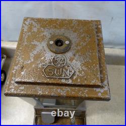 Vintage Coin Op Vending Snacks 5 Cent Machine, Sun, Cast-Glass 14