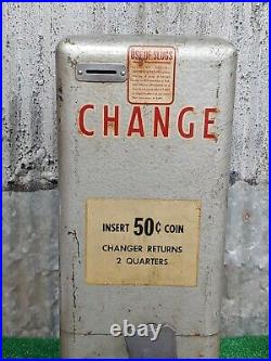 Vintage Coin Operated Arcade 50c Change Machine Changer Quarters Coin-op Pinball