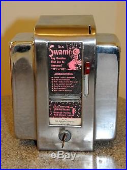 Vintage Coin-Operated Ask Swami Fortune Dispenser Napkin Holder 1950's