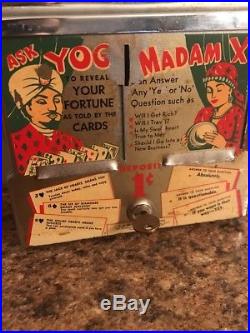 Vintage Coin Operated Ask Yogi Madam X Napkin Dispenser Machine Diner Rare