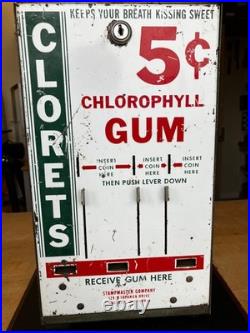 Vintage Coin Operated CLORETS Gum Dispenser